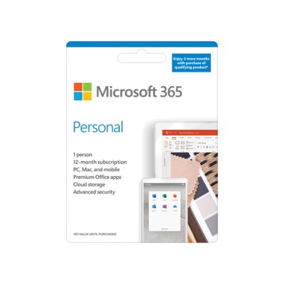 Microsoft 365 Personal English APAC EM Subscr 1YR Medialess P6